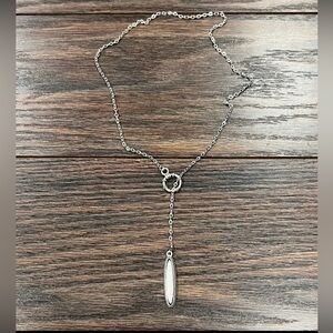 20" Lariat White Turquoise Drop Necklace